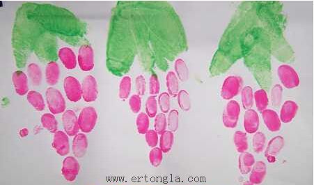 手印画范例:龙虾、金鱼、孔雀、公鸡、葡萄,手印画图片